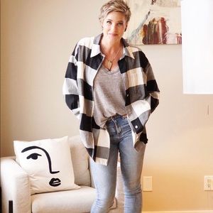 Buffalo Plaid Black & White Overshirt
